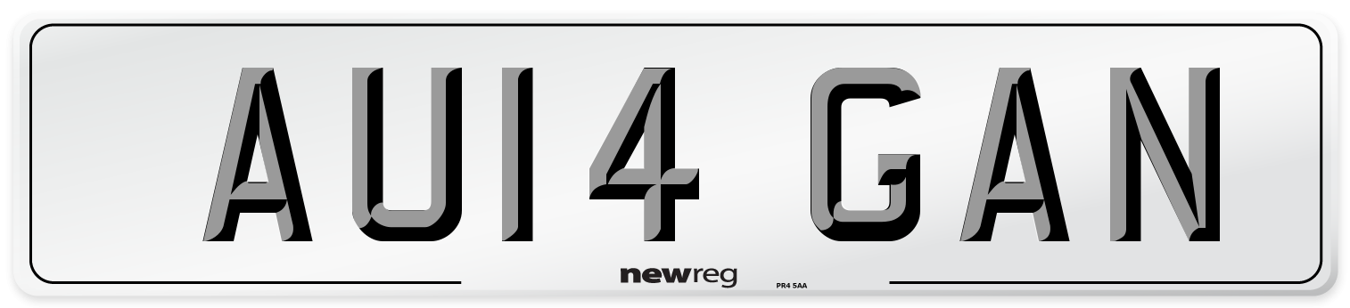 AU14 GAN Number Plate from New Reg